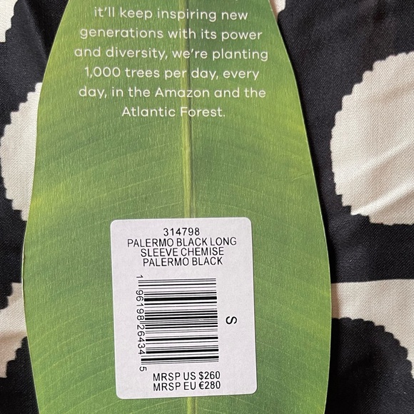 Farm Rio Black Palermo NWT Lenzing Ecovero Viscose Chemise, Sz SM, striking look - Picture 6 of 16